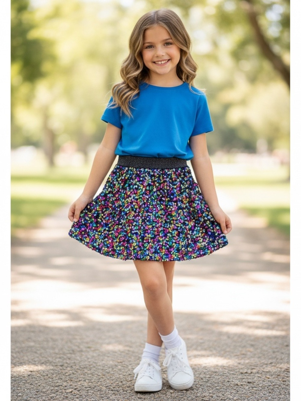 365 Kids Garanimals Girls Sz 10 Multicolor Sequin Skirt Sparkle Party Holiday
